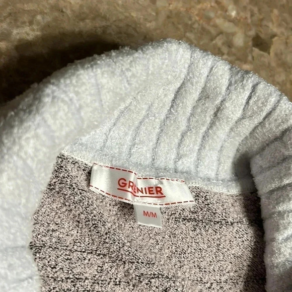 LE GRENIER, sweater ,colorblock striped,asymmetrical button decor, like new - Picture 5 of 16